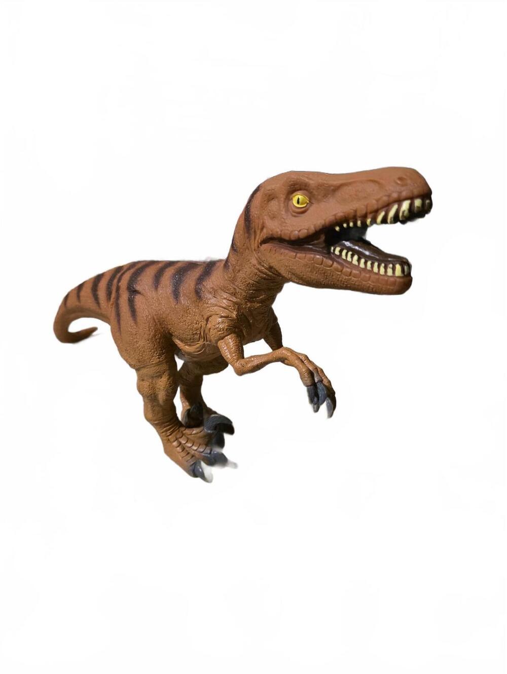 2014 Velociraptor Toys r Us Soft Material Dinosaur Figure Tan Brown 21''